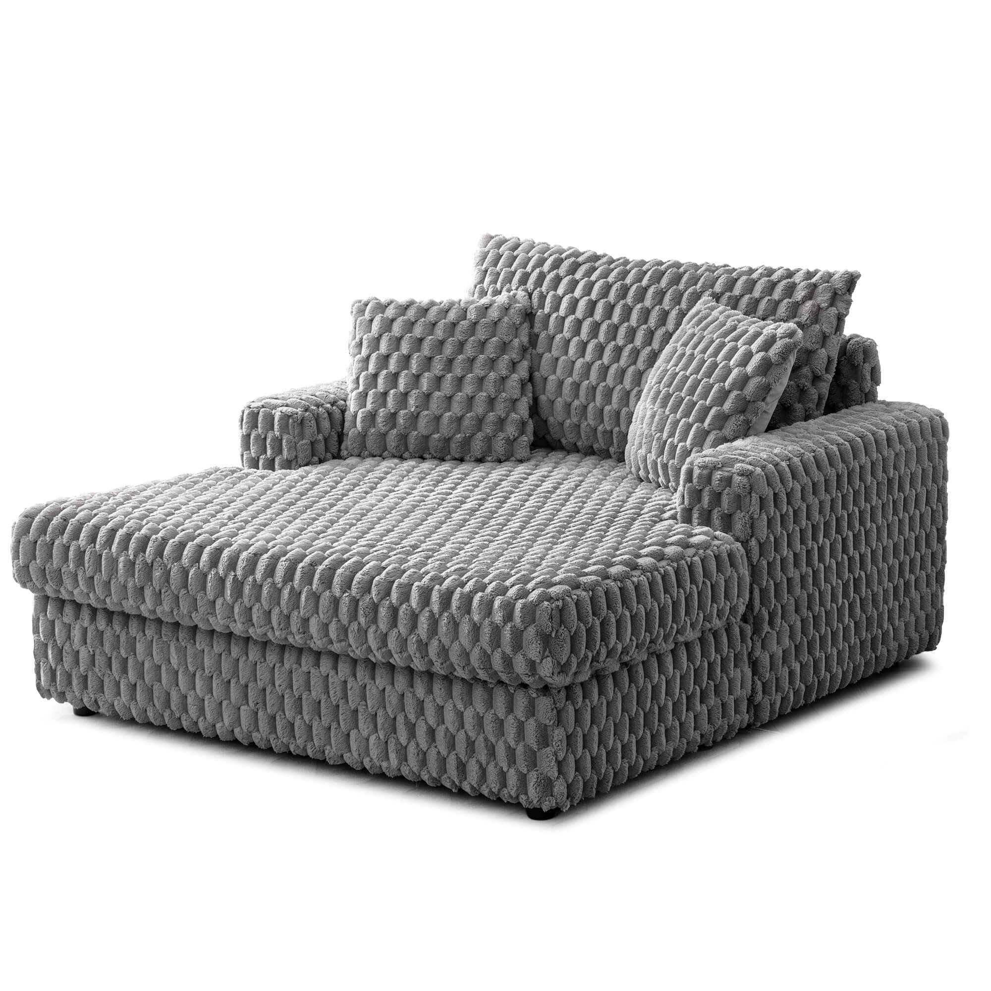 74.8" Oversize Corduroy Double Lounge Chaise Sofa Bed - Image 11