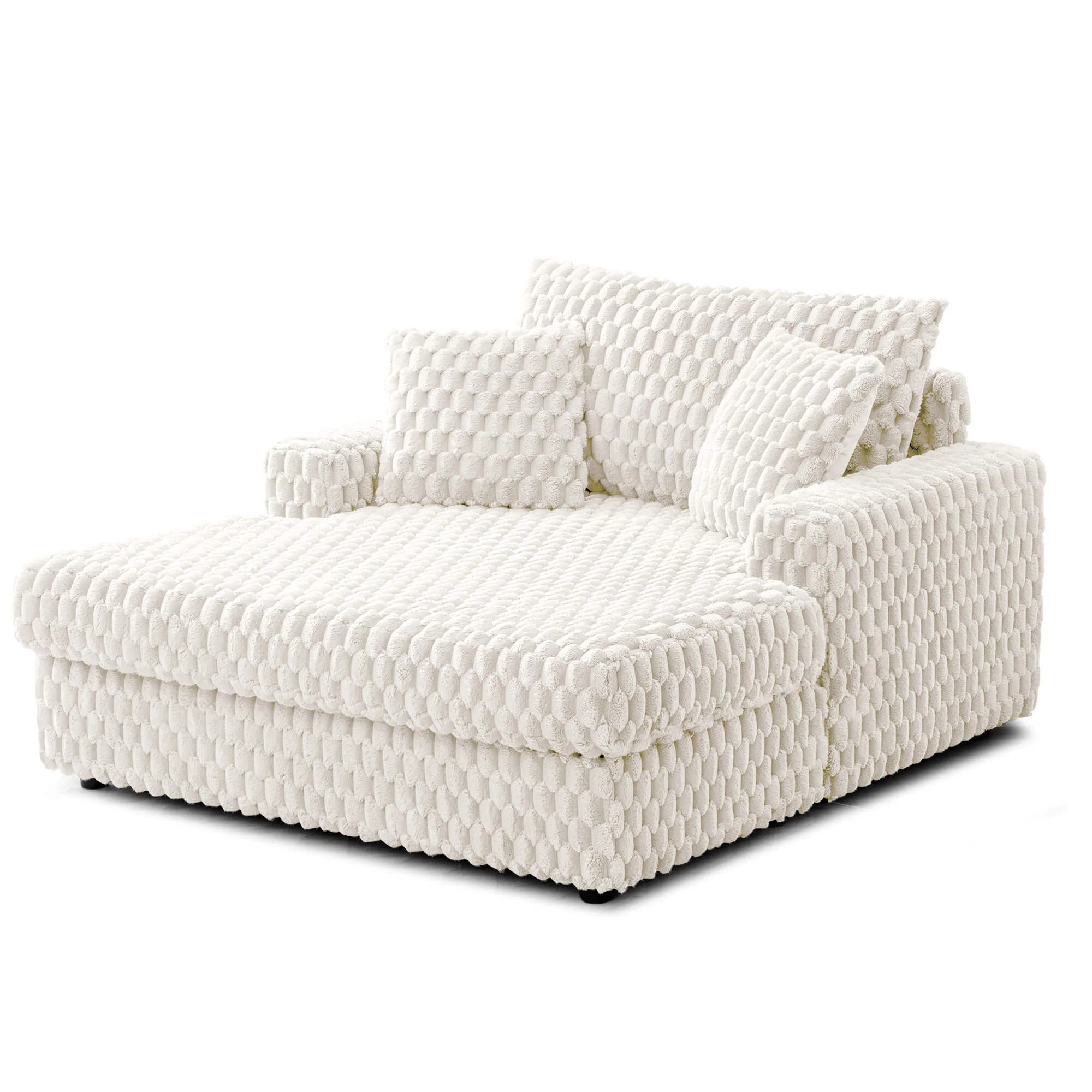 74.8" Oversize Corduroy Double Lounge Chaise Sofa Bed - Image 12
