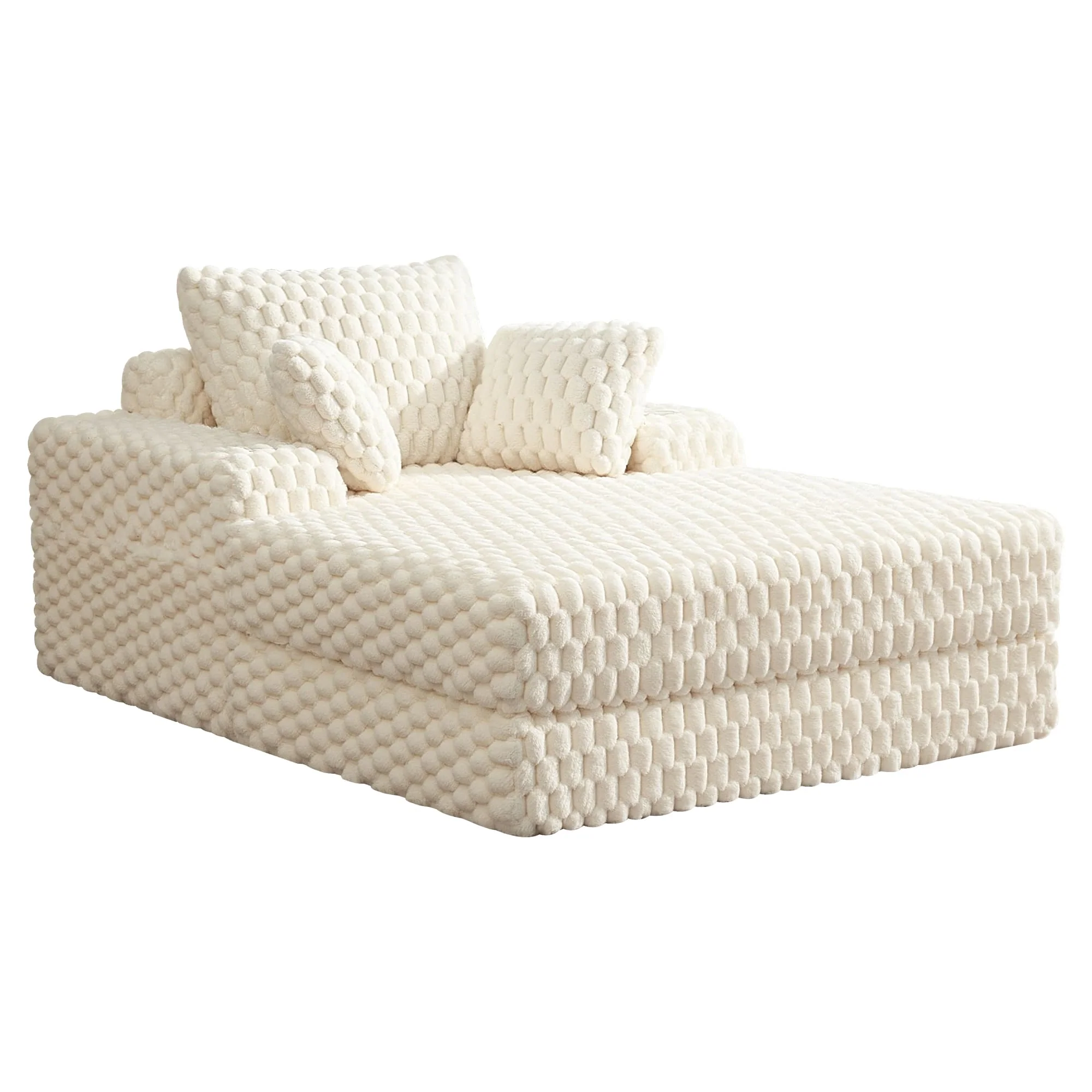 74.8" Oversize Corduroy Double Lounge Chaise Sofa Bed - Image 15