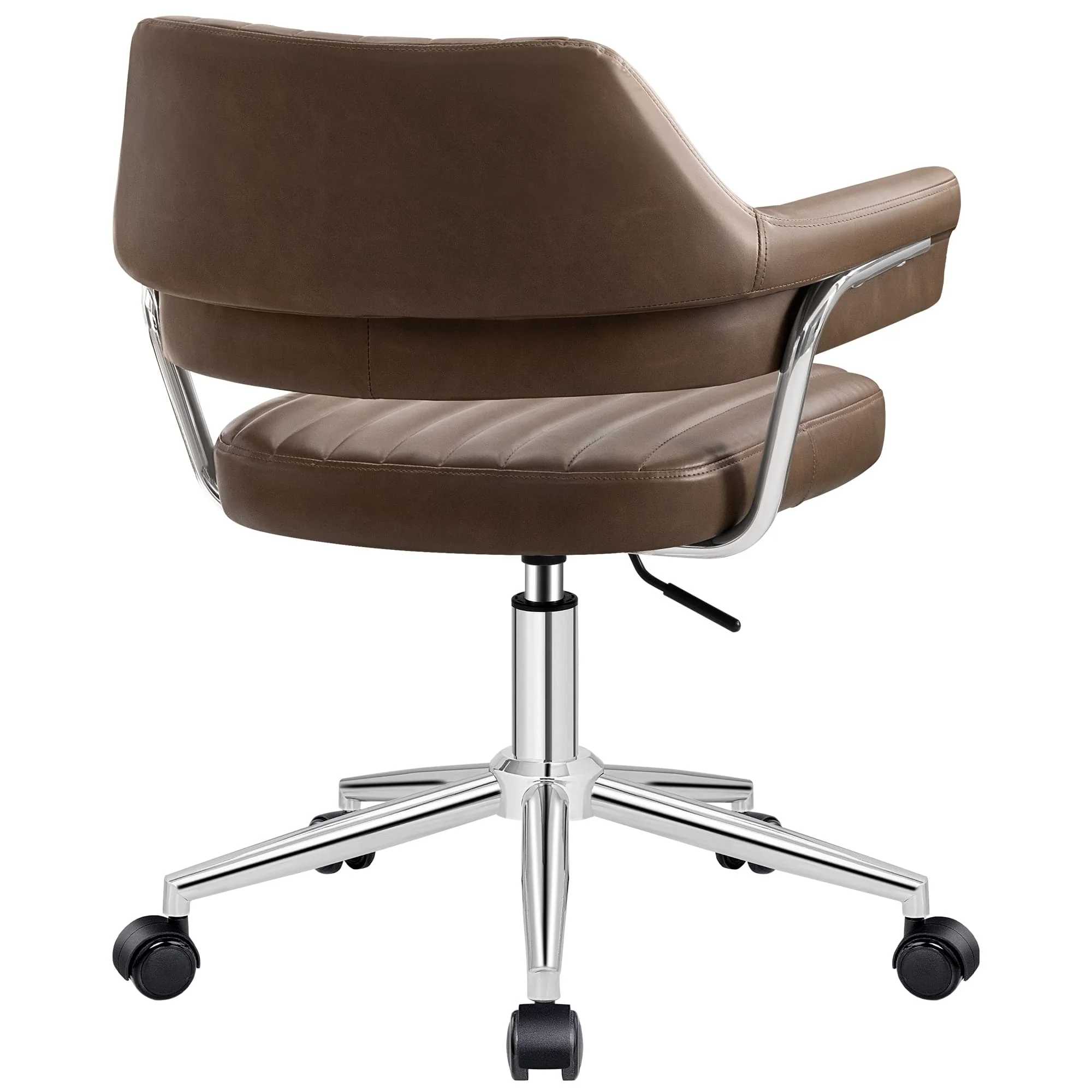 Adjustable PU Leather Swivel Vanity Chair with Arms - Image 14