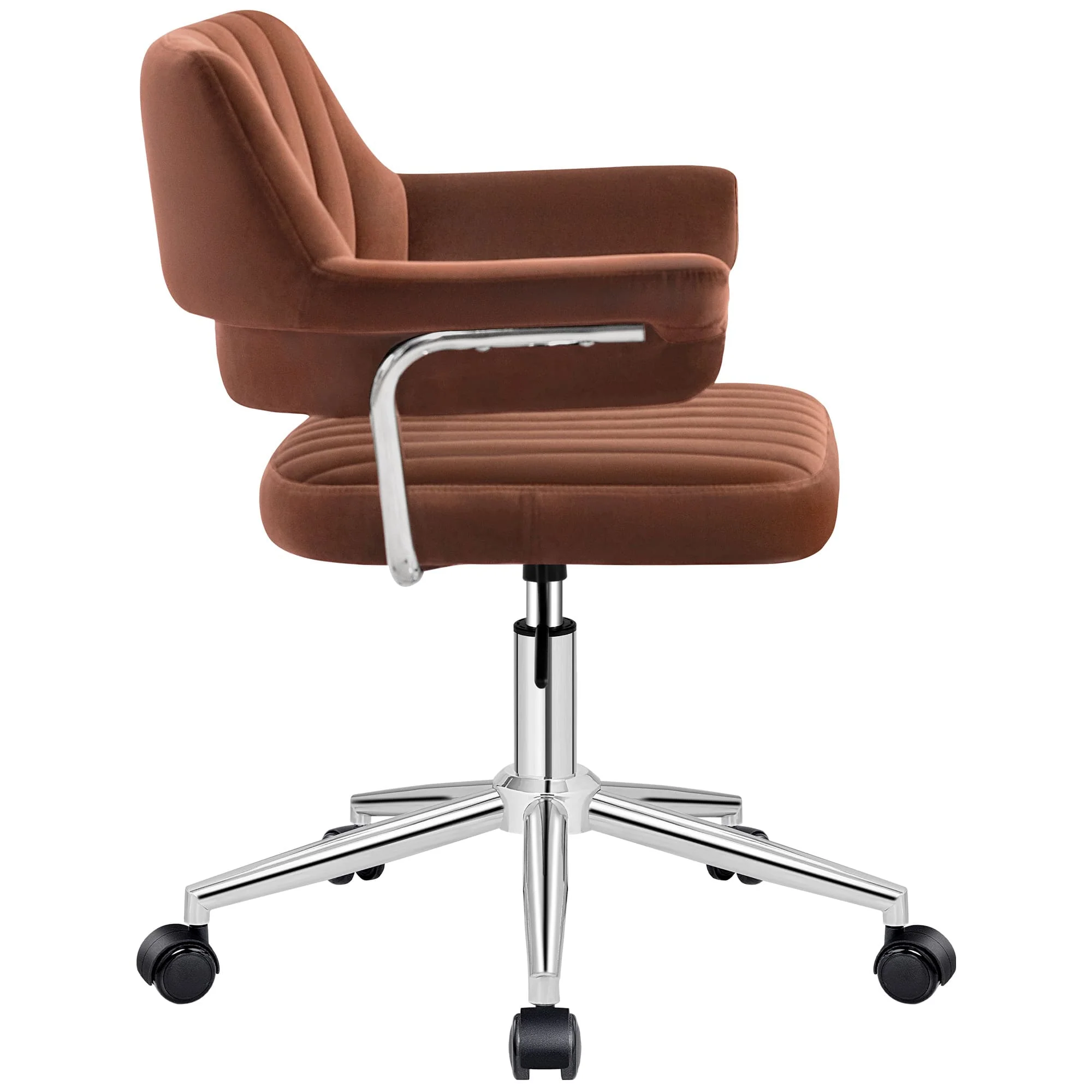Adjustable PU Leather Swivel Vanity Chair with Arms - Image 20