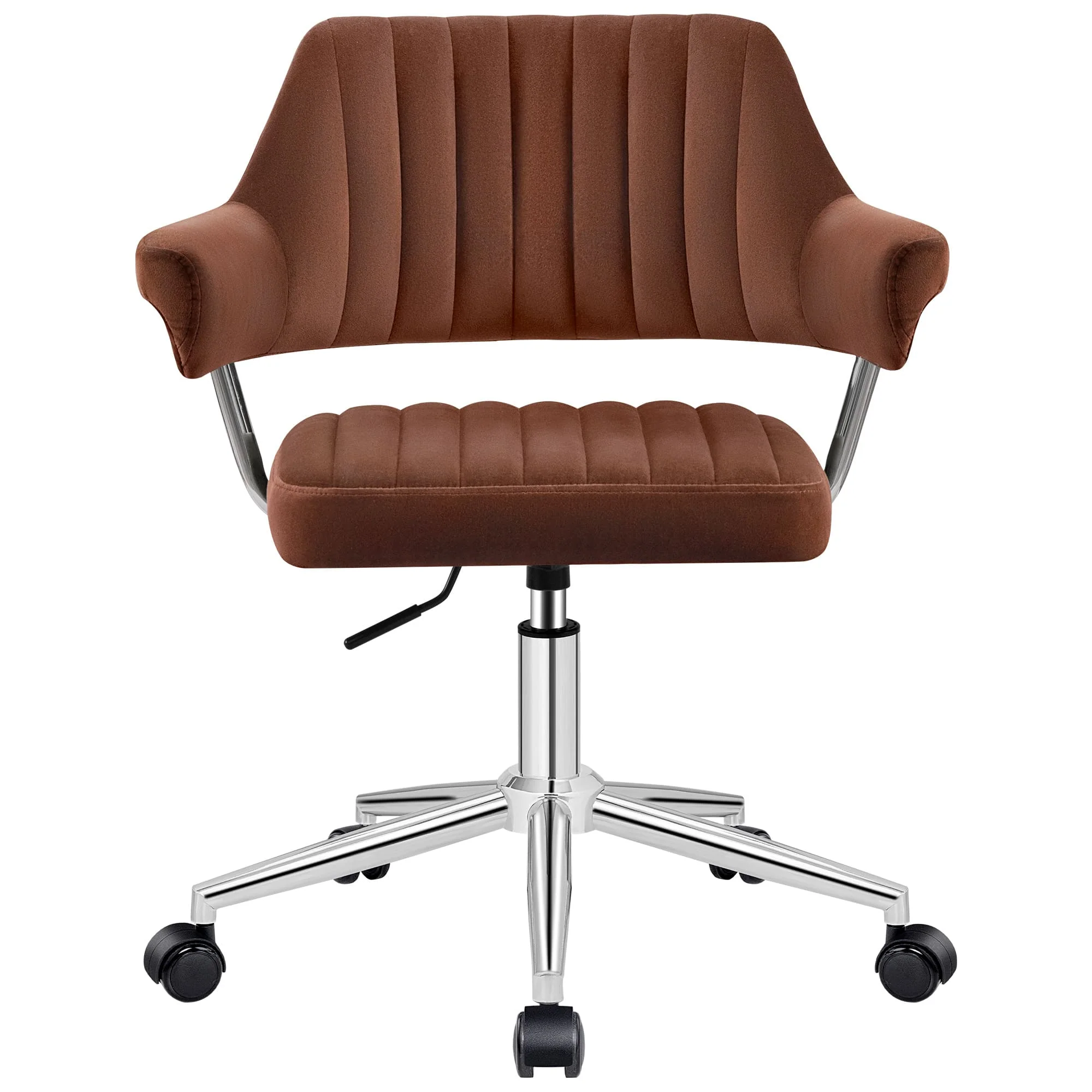 Adjustable PU Leather Swivel Vanity Chair with Arms - Image 23