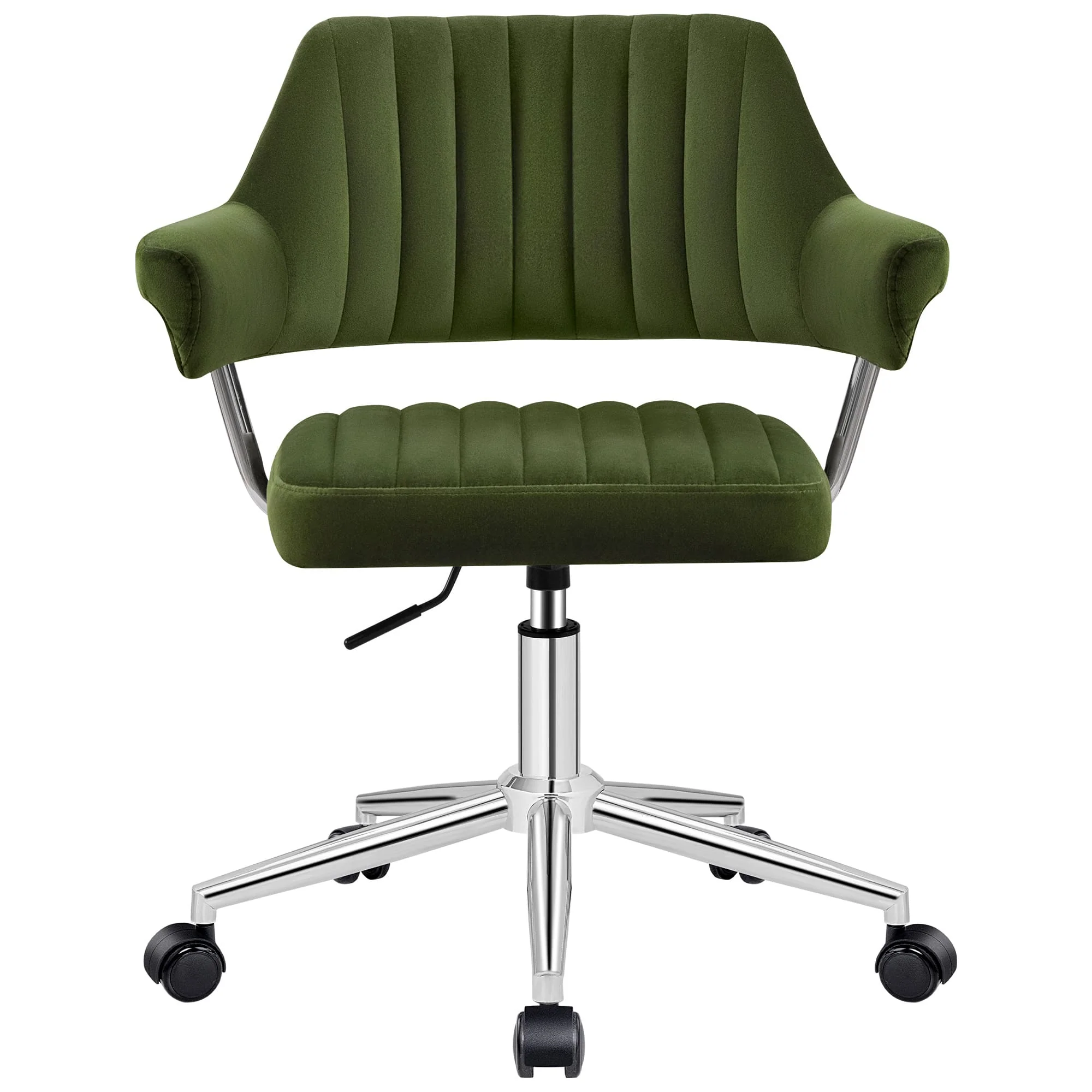 Adjustable PU Leather Swivel Vanity Chair with Arms - Image 28