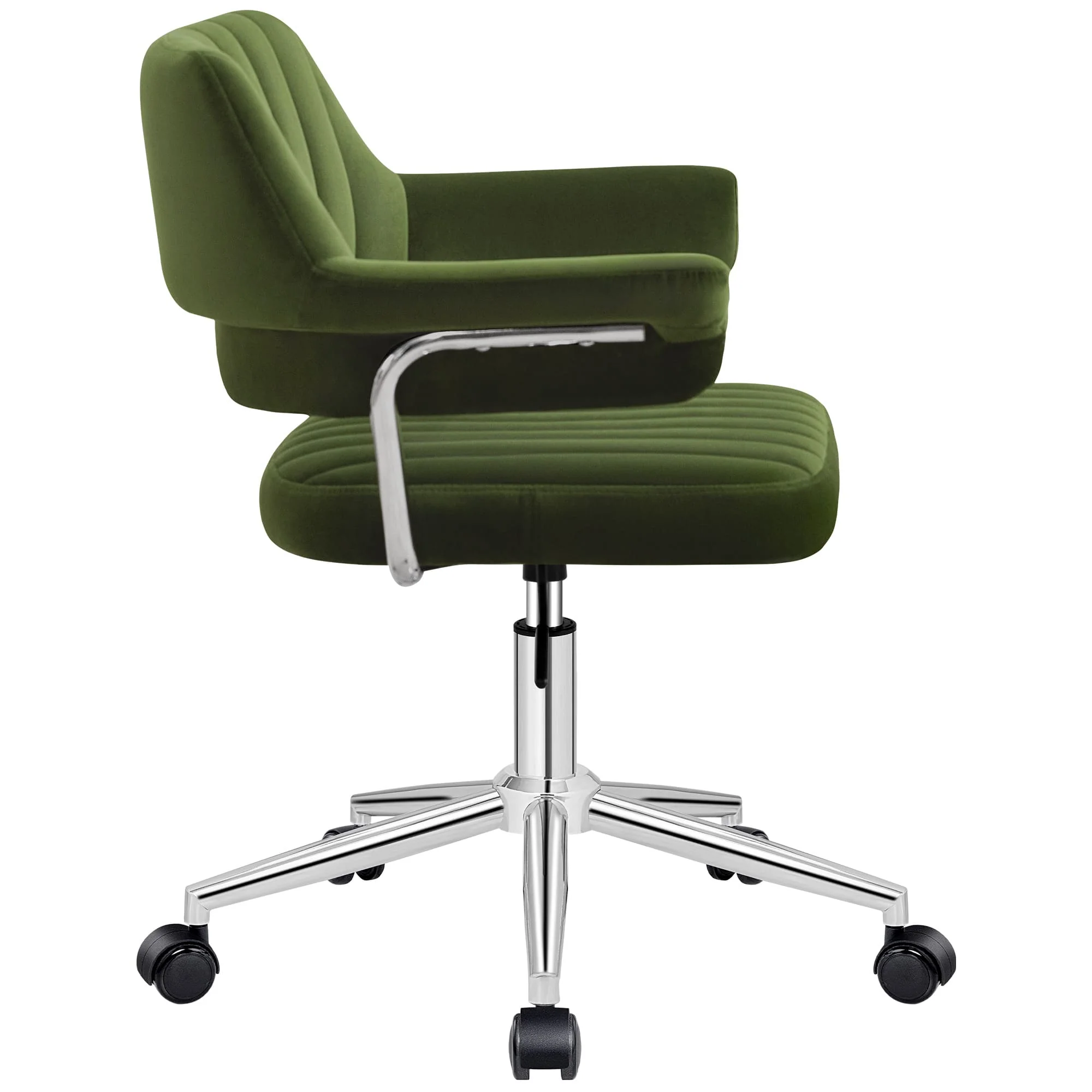 Adjustable PU Leather Swivel Vanity Chair with Arms - Image 29