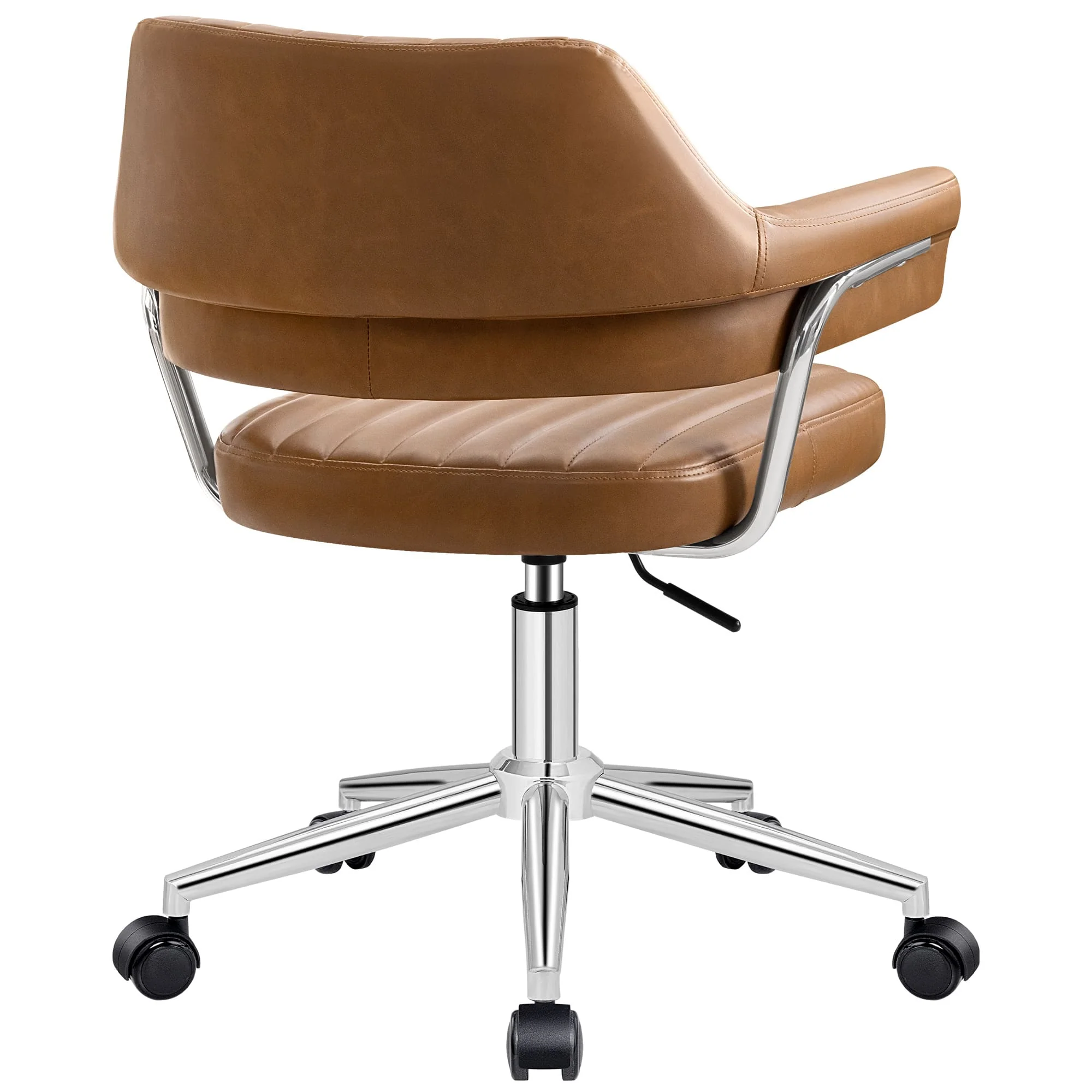 Adjustable PU Leather Swivel Vanity Chair with Arms - Image 8