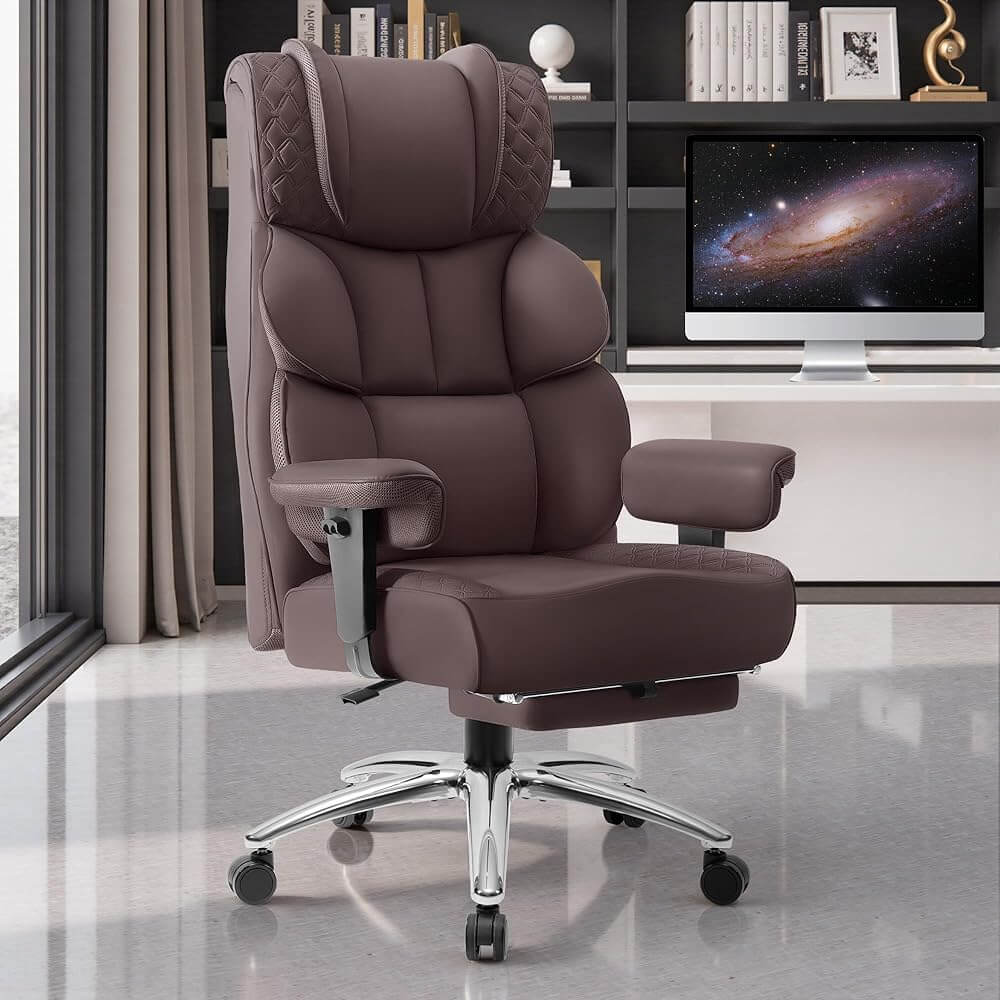 Big and Tall Leather Executive Back Support Office Chair - Image 27