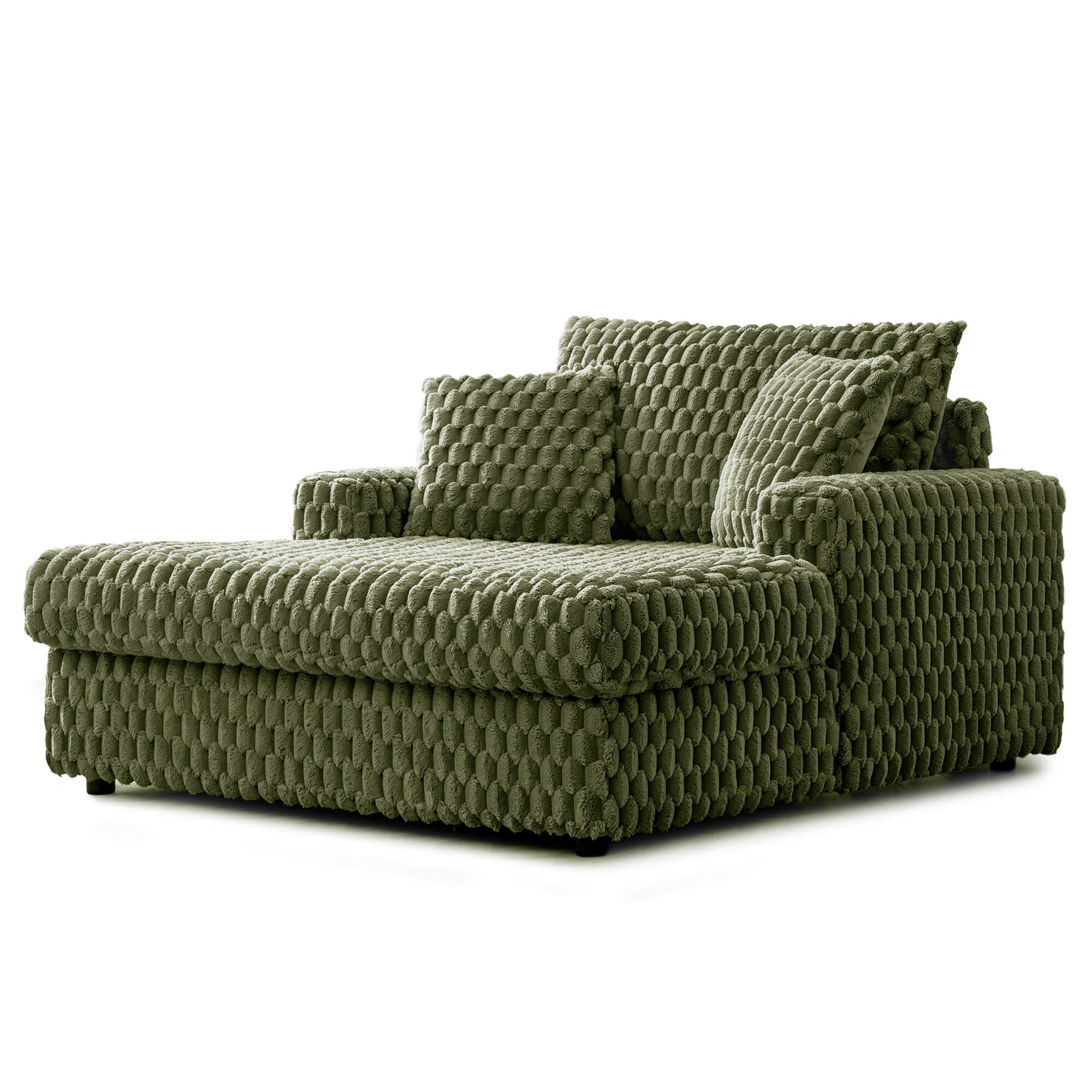 Comfy Cloud Fur Upholstered Sleeper Sofa - Image 10