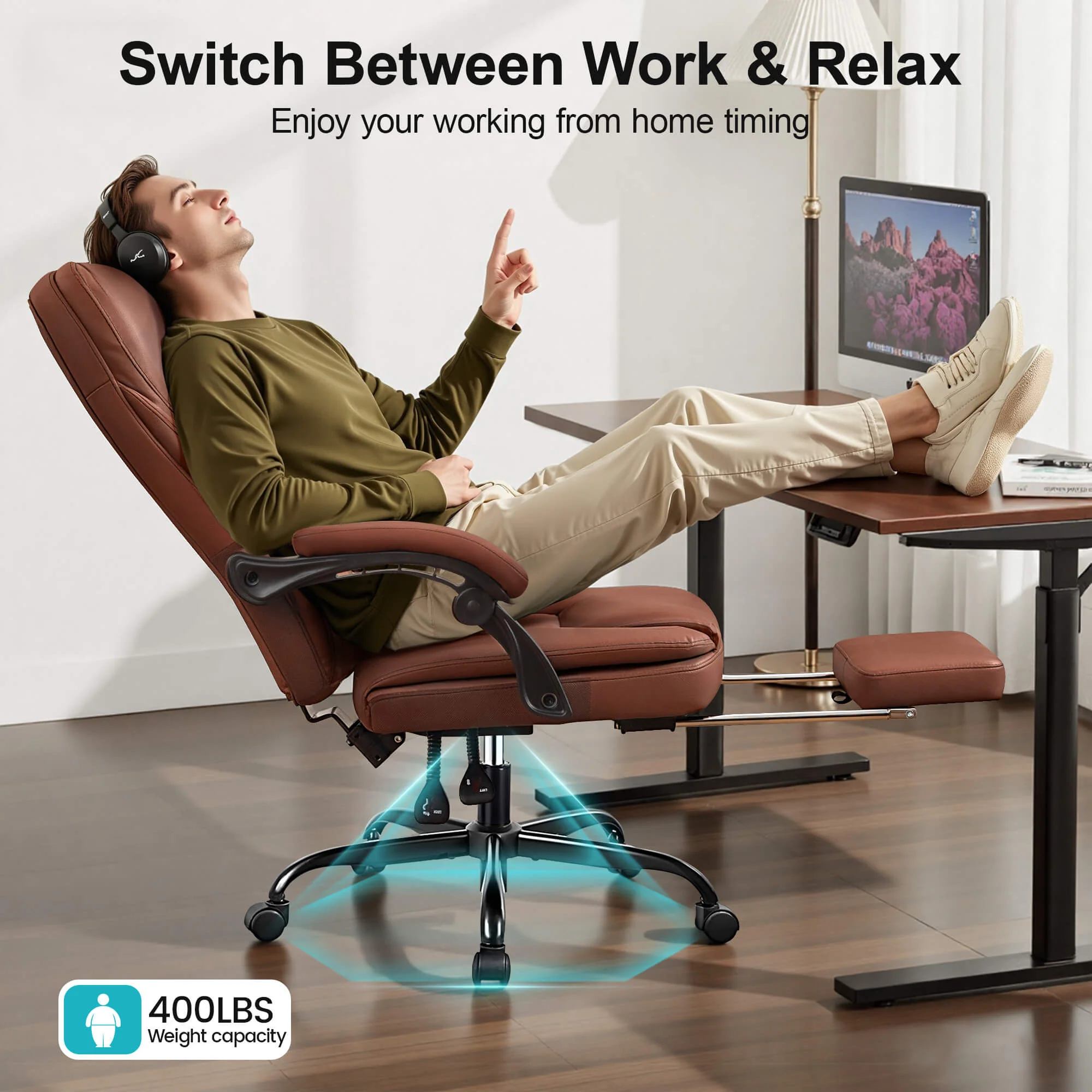 Ergonomic Executive Office Chair with Footrest & Lumbar Support SDA003 - Image 8