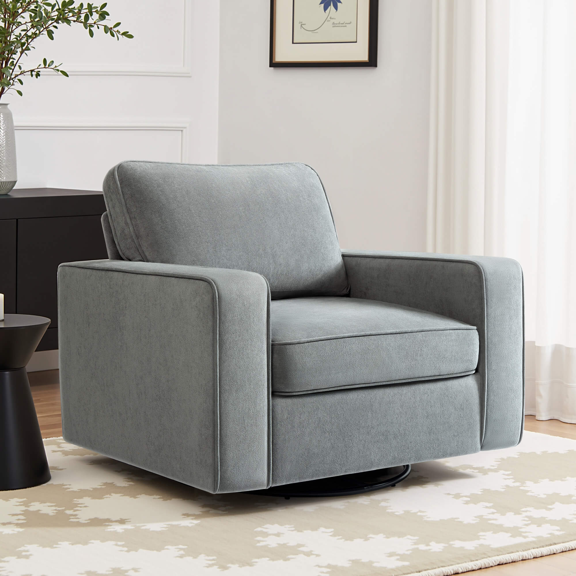 Modern Swivel Rotating Barrel Sofa Chair - Image 7