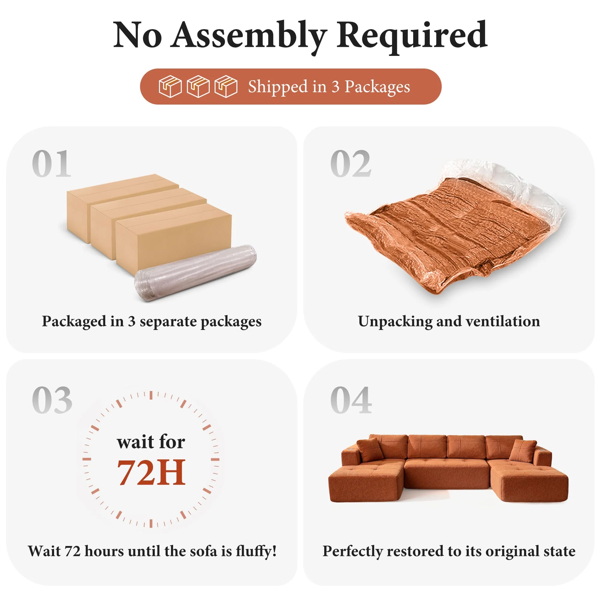 Modular Oversized U-Shaped Deep Seating Sectional Sofa - Image 9