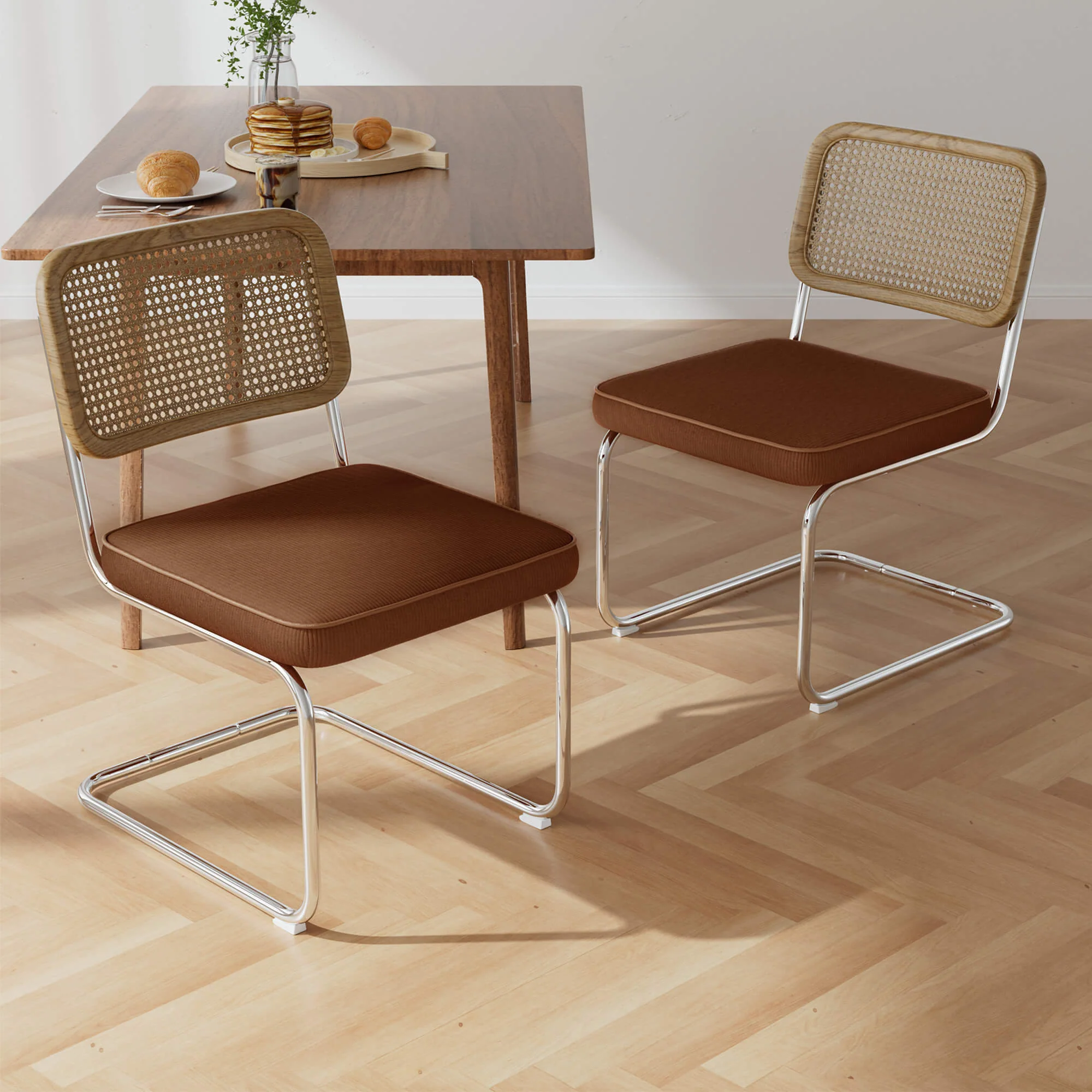 Natural Rattan Dining Chairs Set of 2 - Image 3
