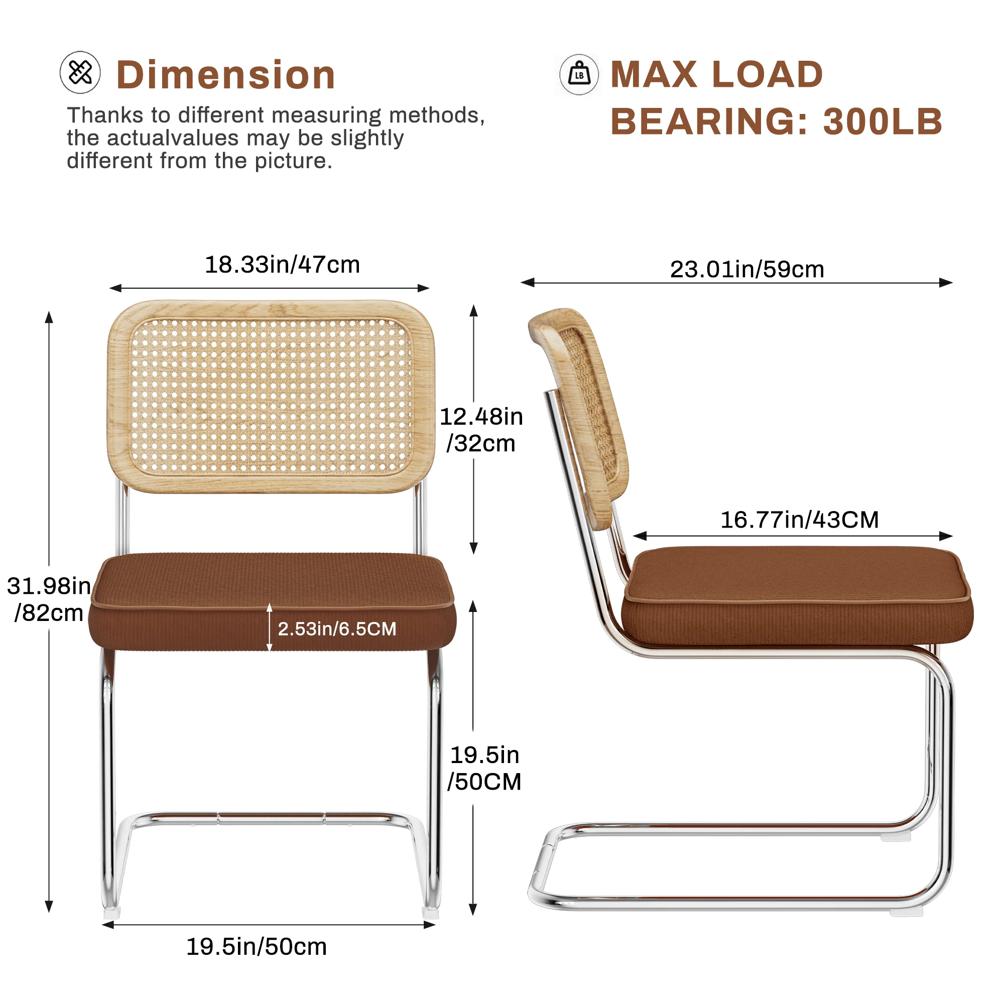 Natural Rattan Dining Chairs Set of 2 - Image 7