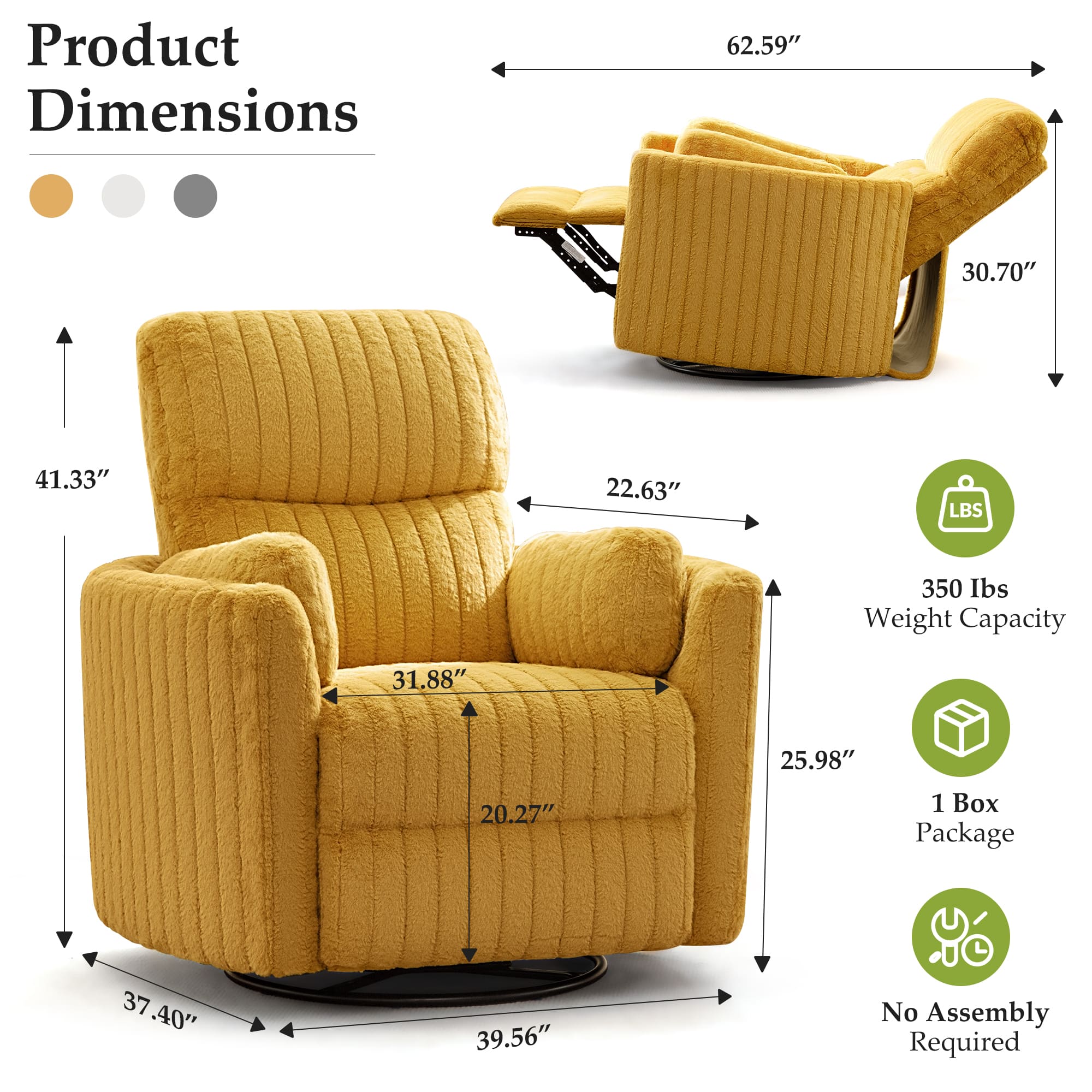 Nursery Power Glider Recliner Chair with USB Ports and Footrest - Image 16