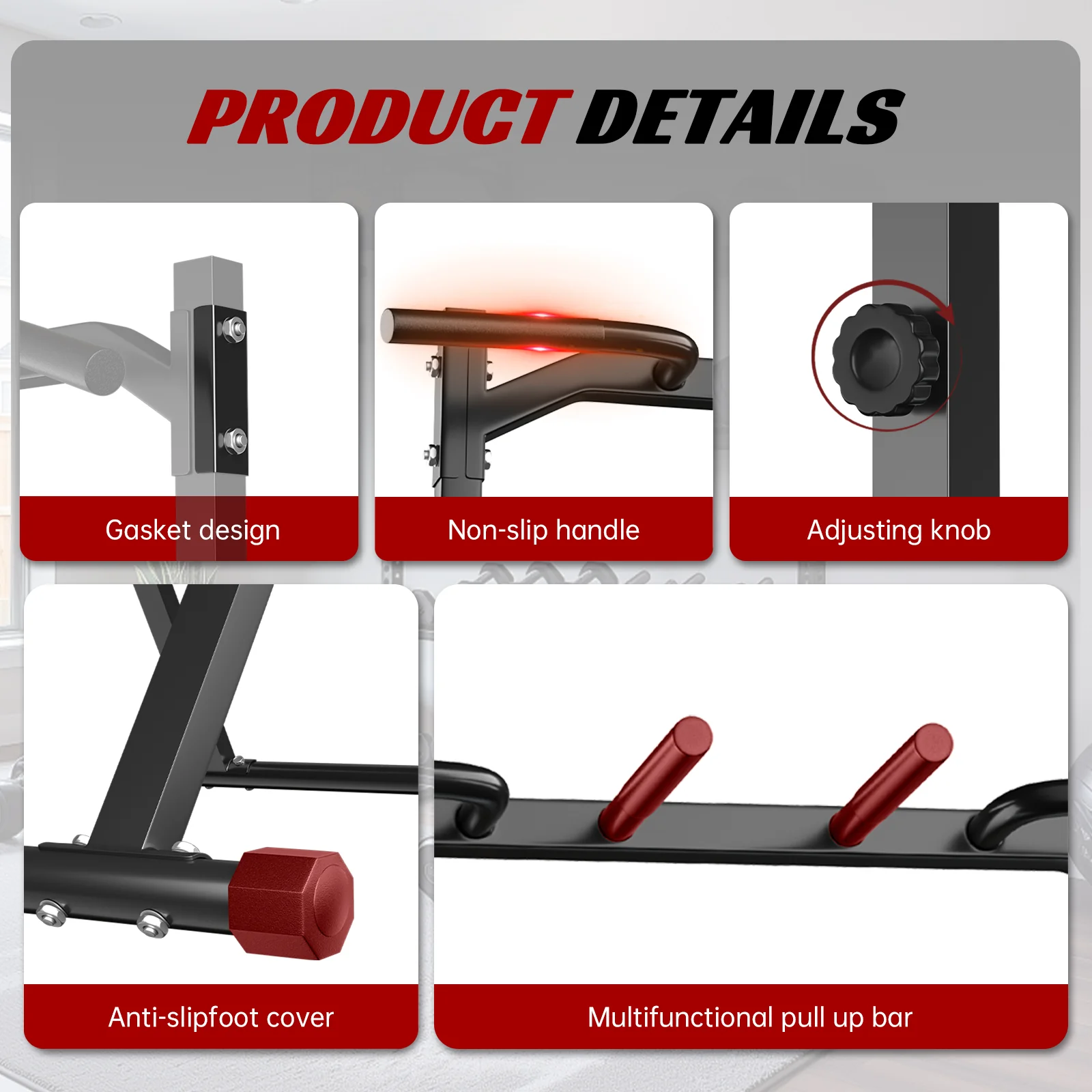 Primy 350 lb Foldable Pull-up Trainer, Home Gym Exercise Pull-up Bar, Freestanding Parallel Bar Strength Training Tower, Strength Training Fitness Equipment - Image 4