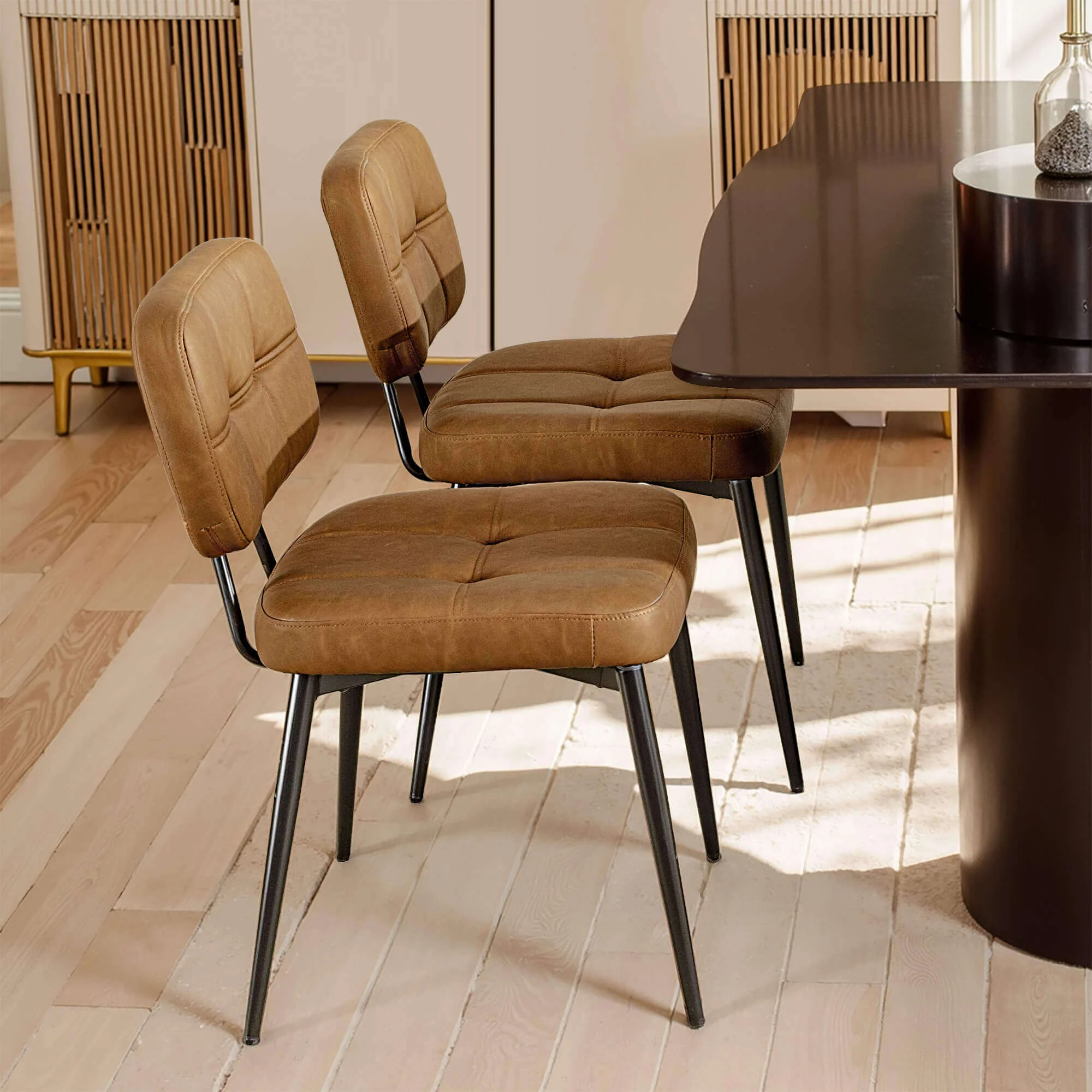 Upholstered Side Dining Chairs Set of 2 - Image 6