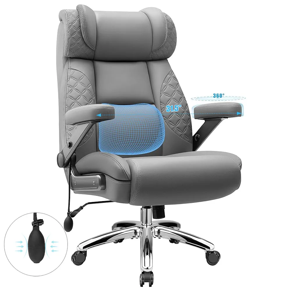 Widened Big and Tall Leather Executive Back Support Office Chair 309 - Image 37