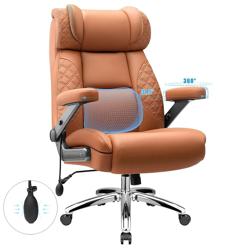 Widened Big and Tall Leather Executive Back Support Office Chair 309 - Image 39