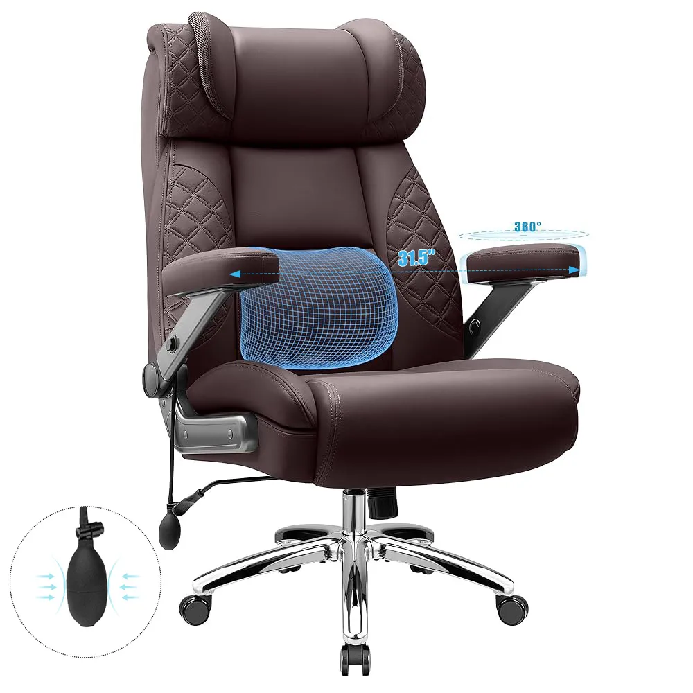 Widened Big and Tall Leather Executive Back Support Office Chair 309 - Image 41